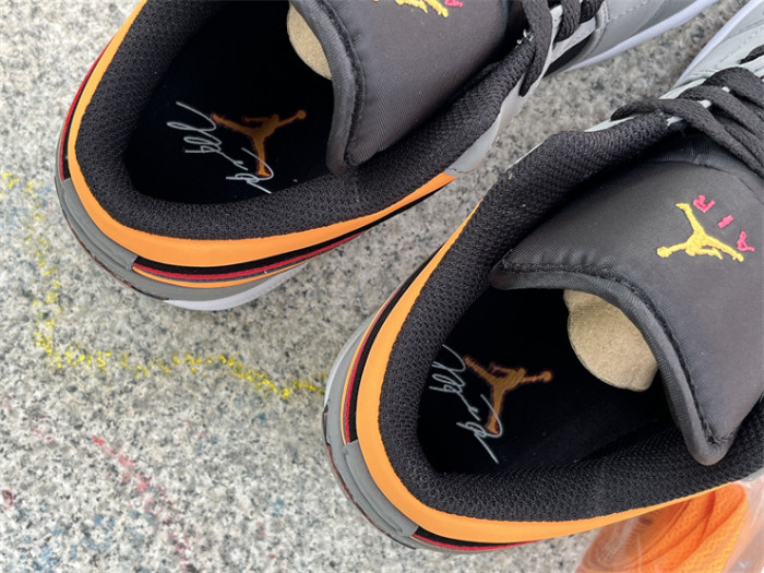 Authentic Air Jordan 1 Low Black Vivid Orange