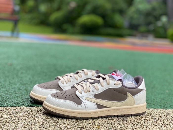 Authentic Travis Scott x Air Jordan 1 Low OG “Reverse Mocha” Kids Shoes