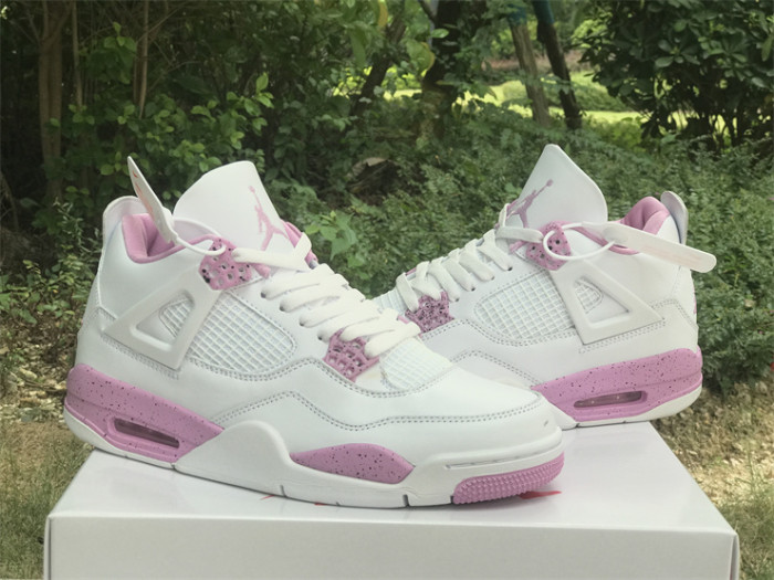 Authentic Air Jordan 4 White Pink