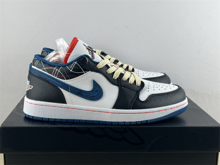 Authentic Air Jordan 1 Low SE White Industrial Blue