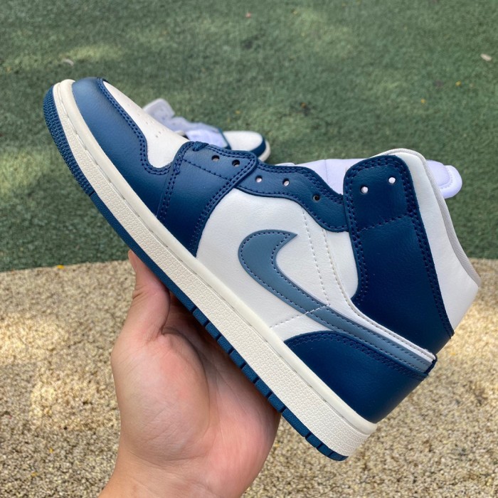 Authentic Air Jordan 1 Mid Sky French Blue Women shoes
