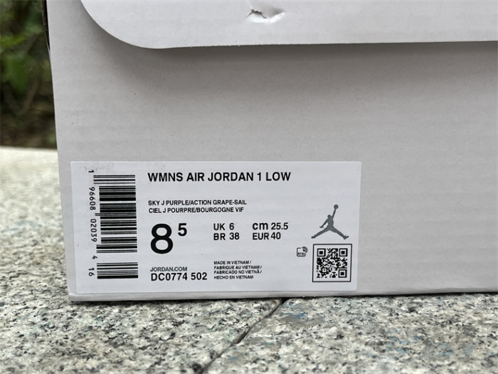 Authentic Air Jordan 1 Low “Sky J Purple”Women