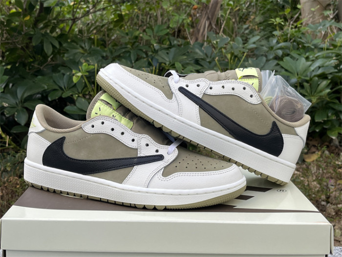 Authentic Travis Scott x Air Jordan 1 Low Golf “Olive”
