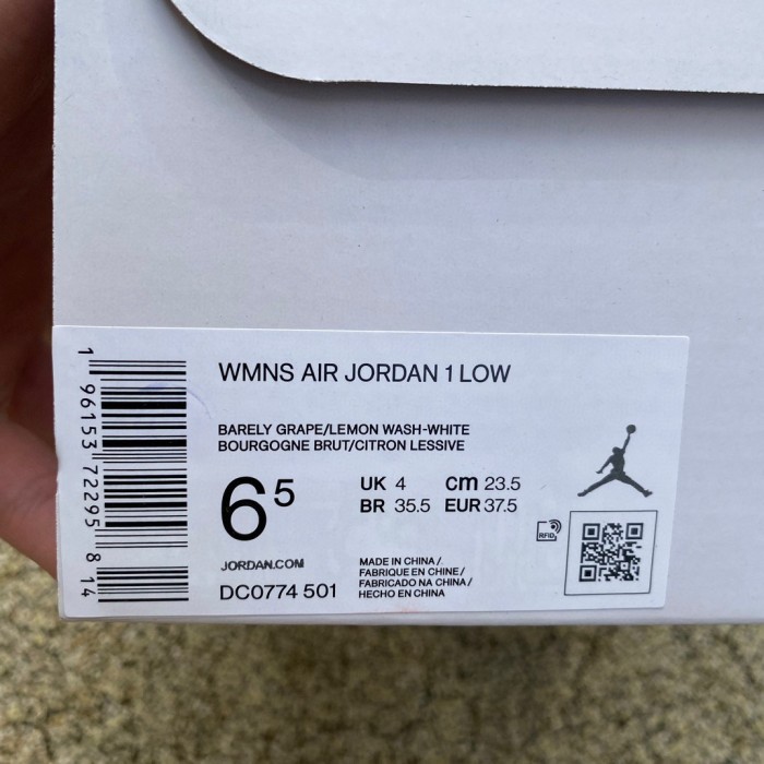 Authentic Air Jordan 1 Low Barely Grape Women