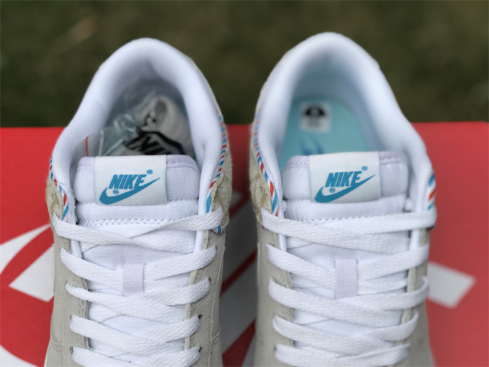 Authentic Nike Dunk Low Retro SE “Barber Shop” White Grey