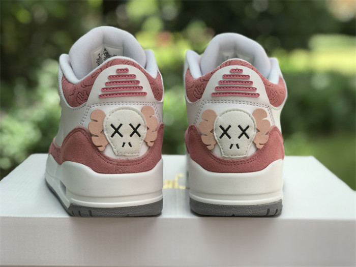 Authentic KAWS x Air Jordan 3 White Pink GS