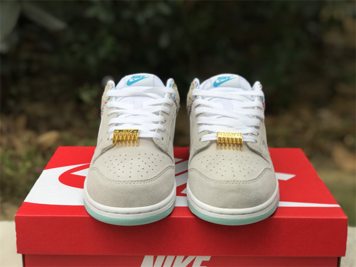 Authentic Nike Dunk Low Retro SE “Barber Shop” White Grey