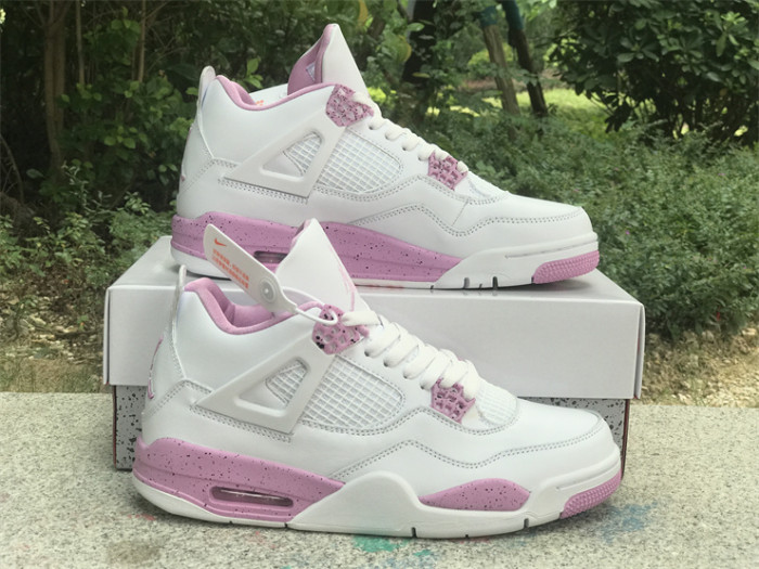Authentic Air Jordan 4 White Pink