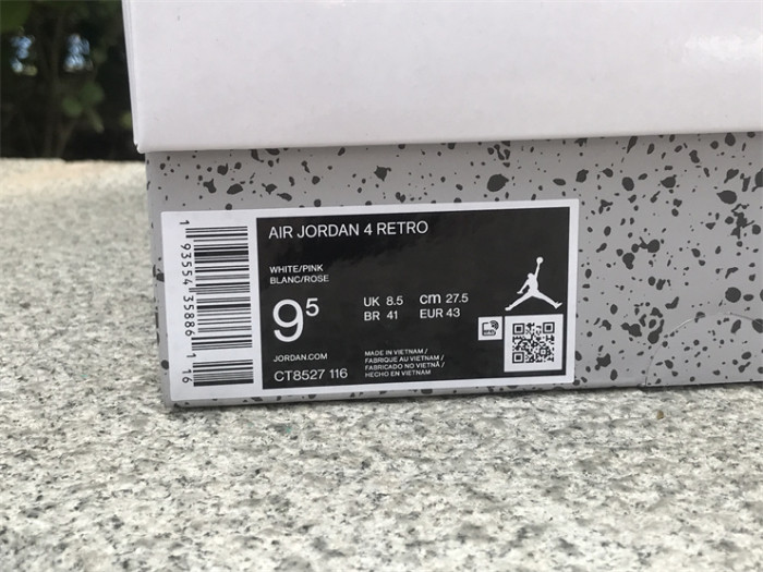 Authentic Air Jordan 4 White Pink