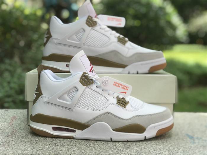 Authentic Nike SB x Air Jordan 4 White Camel