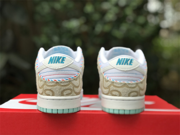 Authentic Nike Dunk Low Retro SE “Barber Shop” White Grey