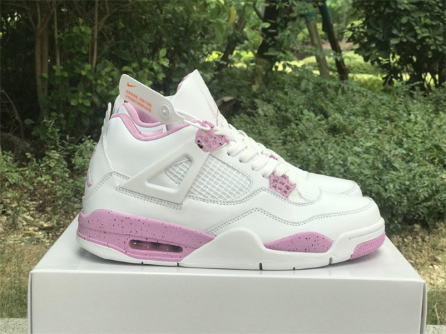Authentic Air Jordan 4 White Pink