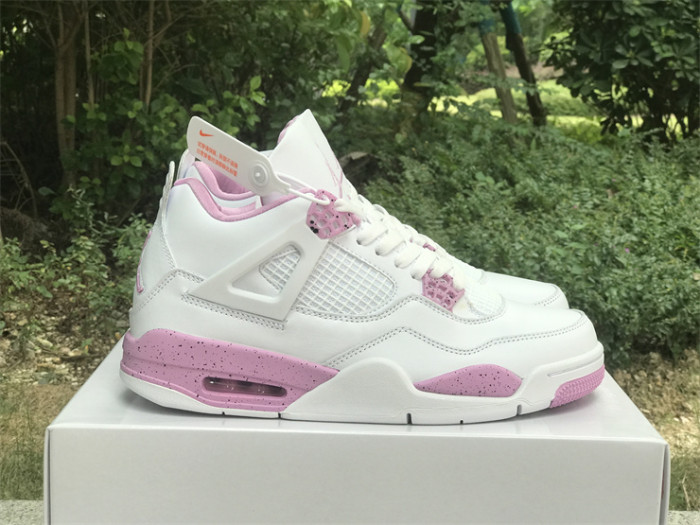 Authentic Air Jordan 4 White Pink