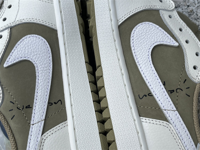 Authentic Travis Scott x Air Jordan 1 Low Golf “Olive”