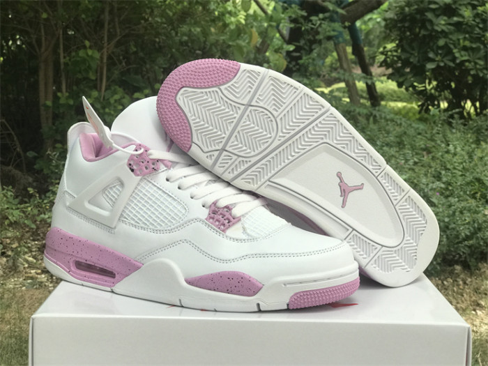 Authentic Air Jordan 4 White Pink