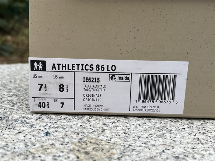 Authentic FEAR OF GOD FOG x AD Athletics 86 Lo Talc IE6215