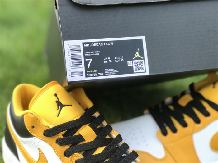 Authentic Air Jordan 1 Low White Yellow Black