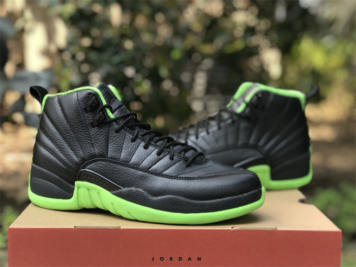 Authentic Air Jordan 12 Black Green