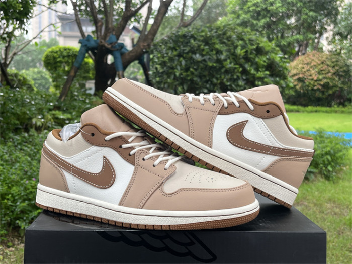 Authentic Air jordan 1 Low Tan Brown