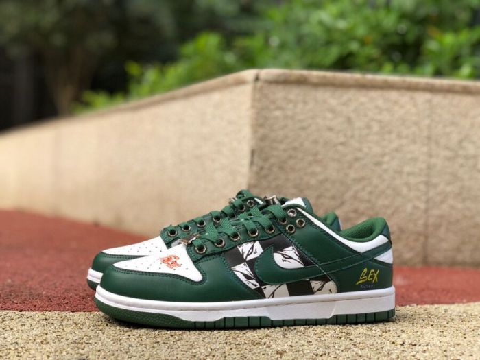 Authentic Nike Dunk Low Team Green Custom