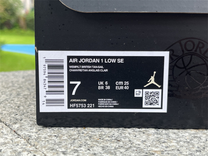 Authentic Air jordan 1 Low Tan Brown