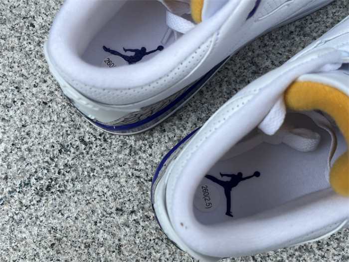 Authentic Air Jordan 3 White Purple