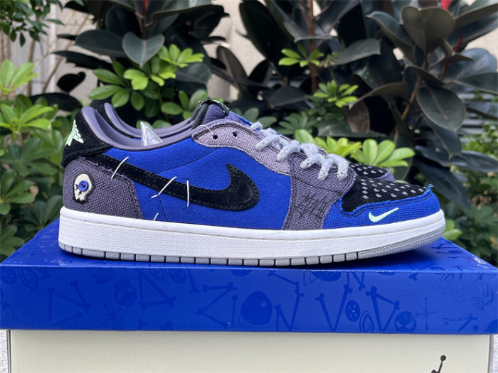 Authentic Zion Williamson x Air Jordan 1 Low OG “Voodoo”Blue