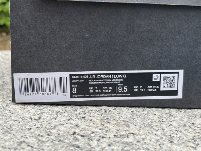 Authentic Air Jordan 1 Low Golf “Black Gum”