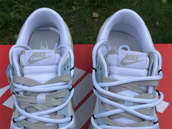 Authentic Nike Dunk Pure Platinum” Custom Blue White Bear