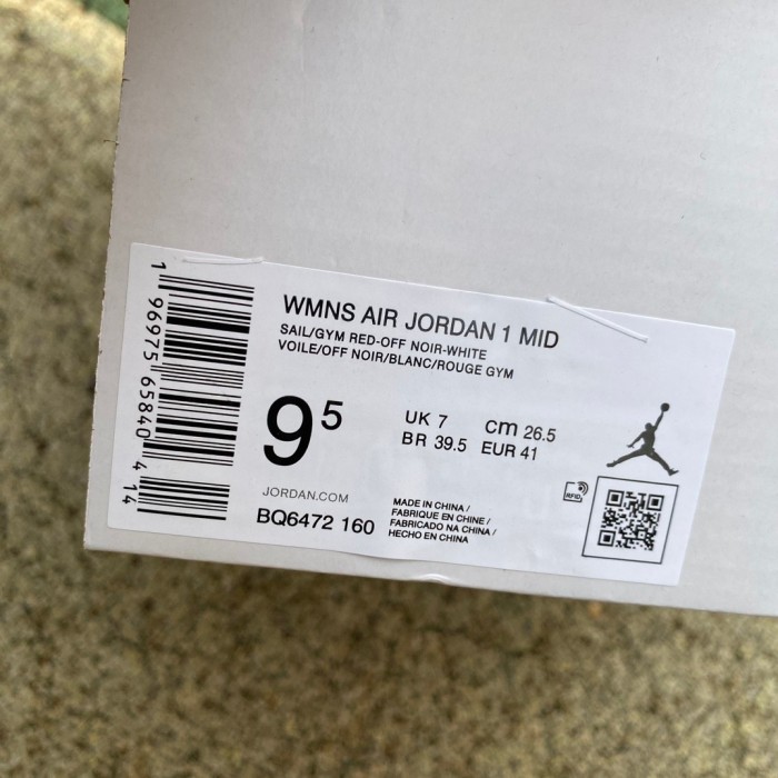 Authentic Air Jordan 1 Mid Black Toe Women