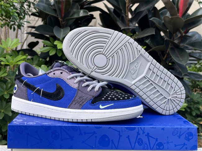 Authentic Zion Williamson x Air Jordan 1 Low OG “Voodoo”Blue GS