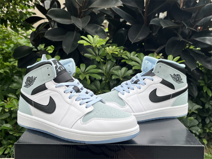 Authentic Air Jordan 1 Mid Ice Blue