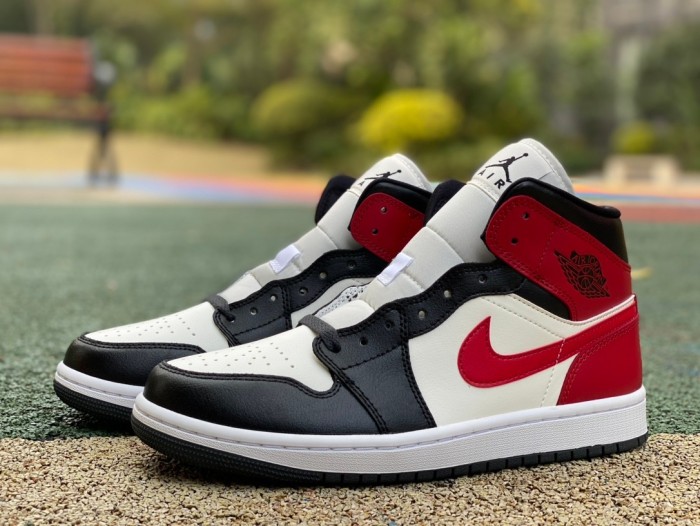 Authentic Air Jordan 1 Mid Black Toe Women