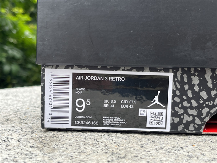 Authentic Air Jordan 3 Black