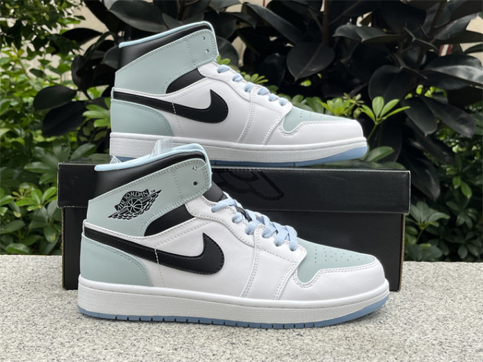 Authentic Air Jordan 1 Mid Ice Blue
