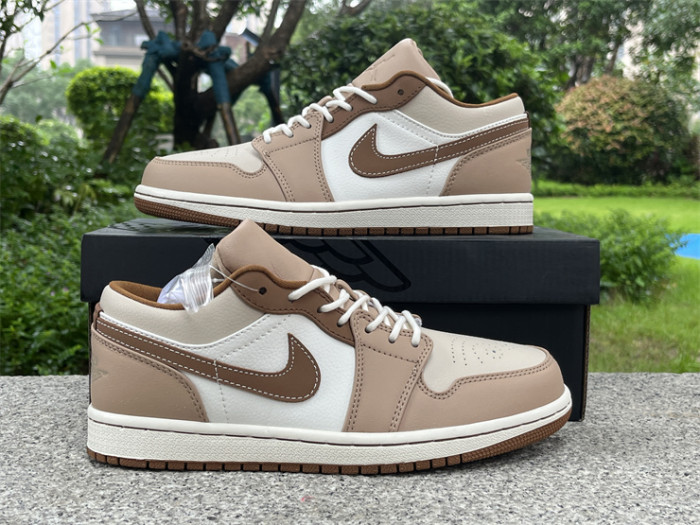 Authentic Air jordan 1 Low Tan Brown