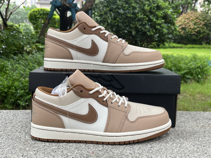 Authentic Air jordan 1 Low Tan Brown