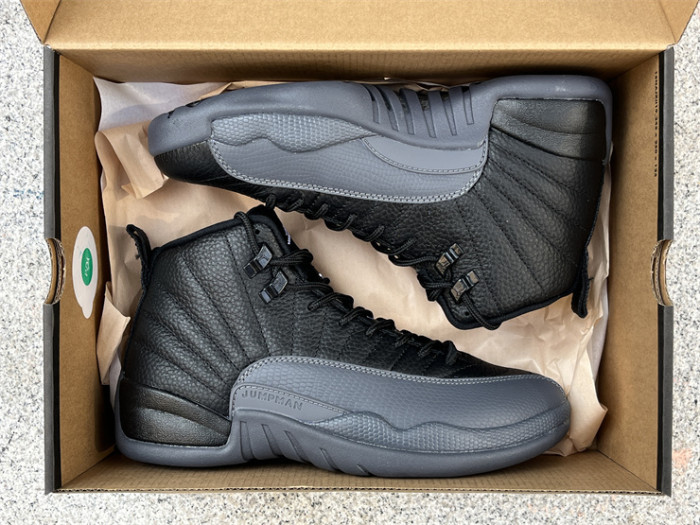 Authentic Air Jordan 12 Black Wolf Grey”