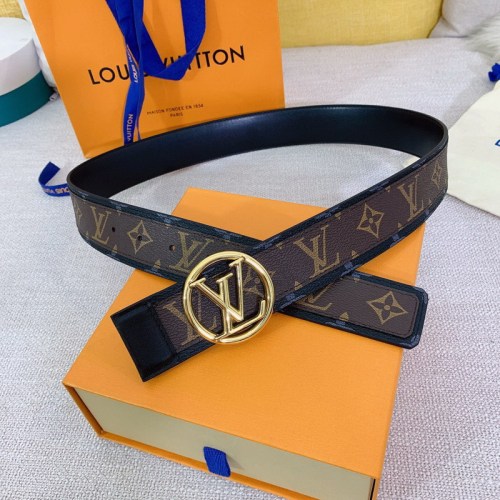 Super Perfect Quality LV Belts(100% Genuine Leather Steel Buckle)-4556