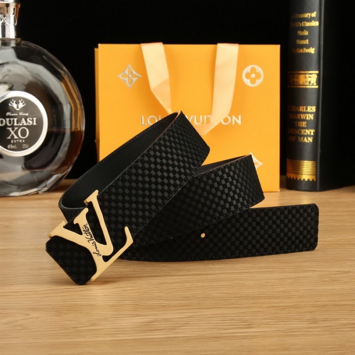 Super Perfect Quality LV Belts(100% Genuine Leather Steel Buckle)-4529