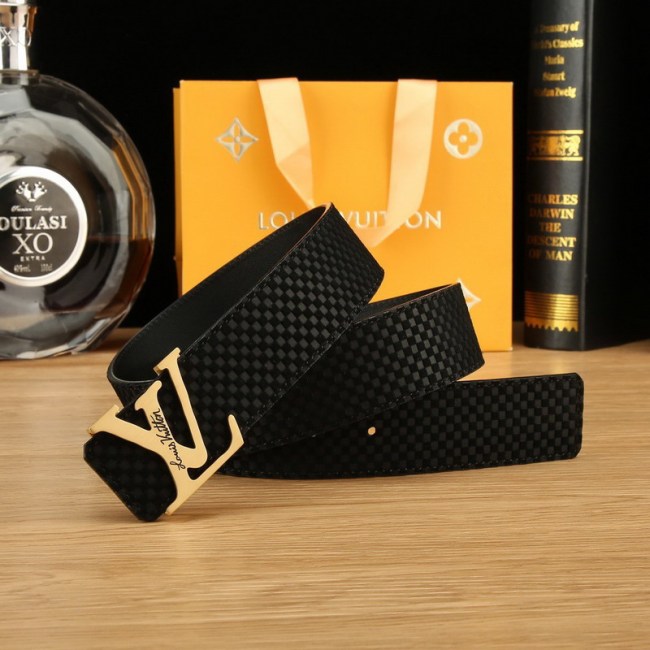 Super Perfect Quality LV Belts(100% Genuine Leather Steel Buckle)-4529