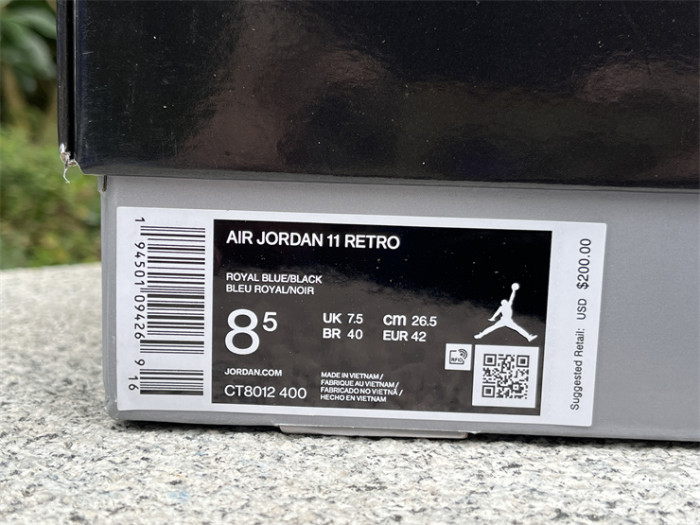 Authentic Air Jordan 11 Royal Blue Black