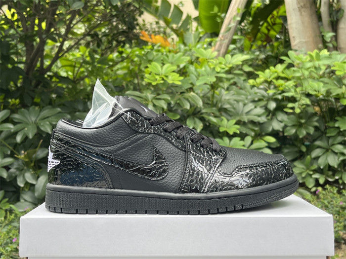 Authentic Air Jordan 1 Low “Black Croc” Women