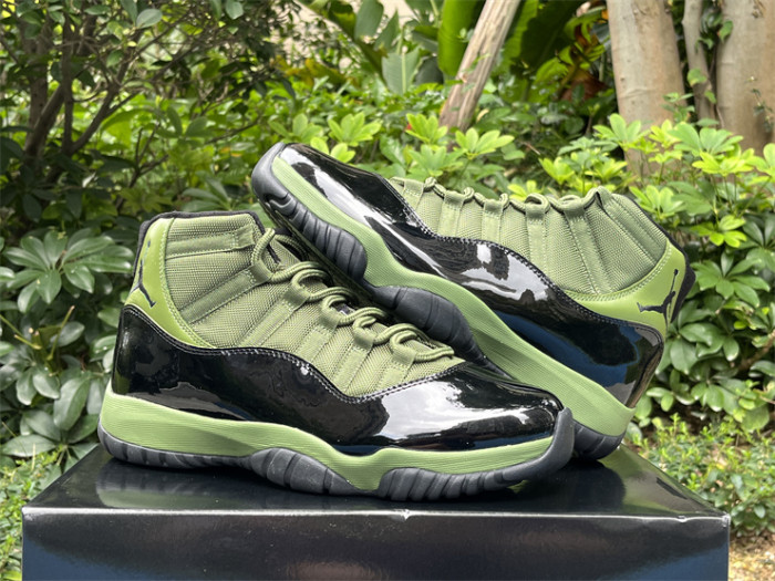 Authentic Air Jordan 11 Army Green Black