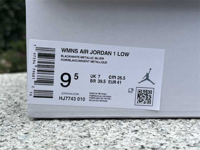 Authentic Air Jordan 1 Low “Black Croc” Women