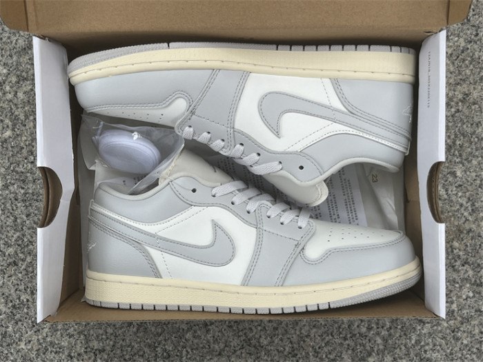 Authentic Air Jordan 1 Low Light Grey
