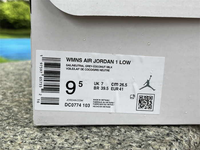 Authentic Air Jordan 1 Low Light Grey