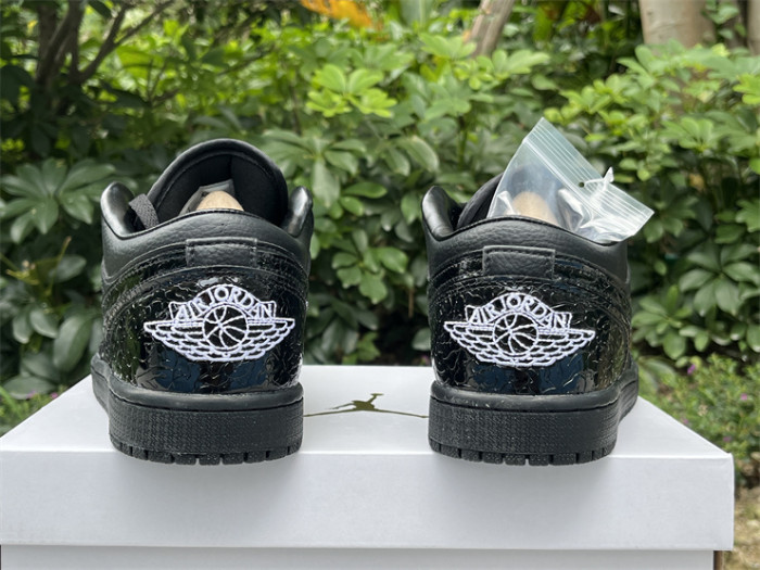 Authentic Air Jordan 1 Low “Black Croc” Women