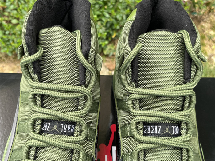 Authentic Air Jordan 11 Army Green Black