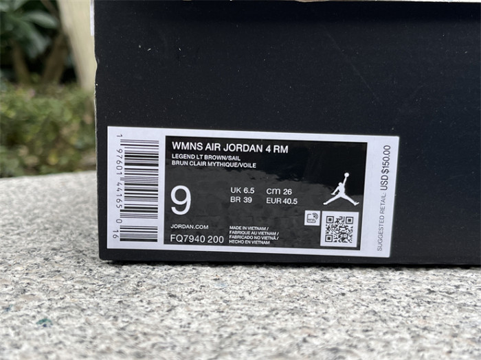 Authentic Air Jordan 4 RM WMNS Legend Light Brown